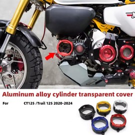for CT125 ct125 Trail 125 2025 2024 2023 2022 2021 2020 Accessories Cylinder Head CNC Aluminum Alloy Cylinder Head Transparent Camshaft Cover Cooling Side Cover (Black)