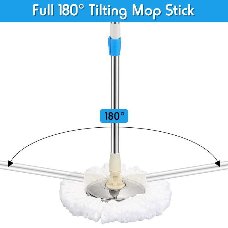 Spin Mop Replacement Handle 360 Degree Spin Mop Pole Handle