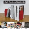 MerryNine Metal Book Ends, 4 Pack Red Bookends for Shelves,