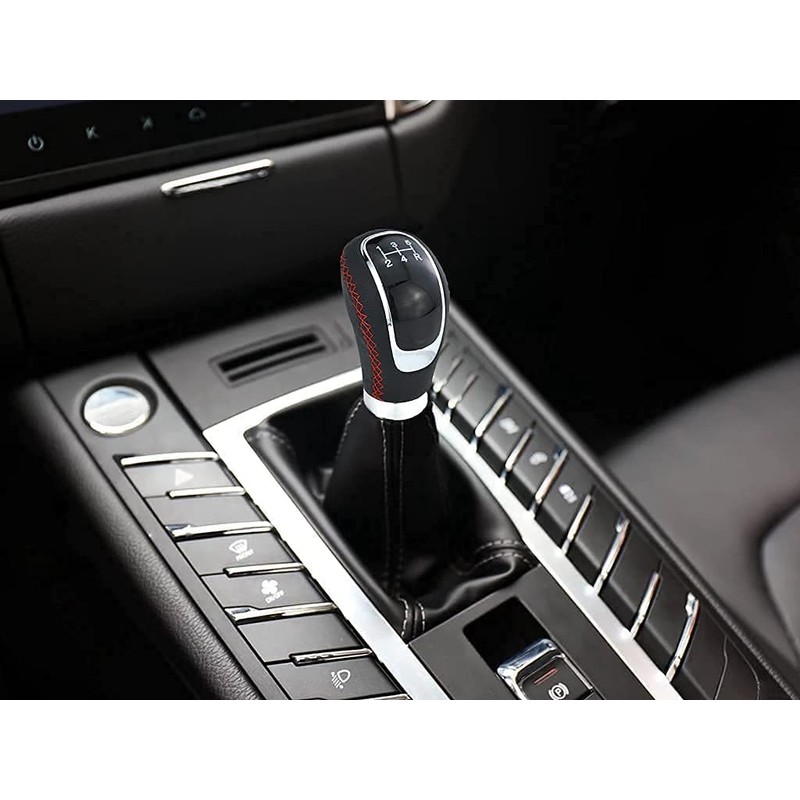 Lunsom Gear Shift Shifter Knobs, 6 Speed Leather Shift Knob