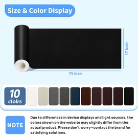 Kangshoon Leather Repair Patches, 17X79 Inch Self-Adhesive Leather Repair Tape, Stretch Vinyl Repair Kit for Couch Furniture Sofas Car Seats (Beige, 17X79 Inch)