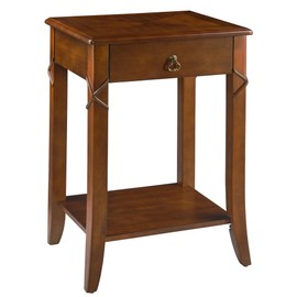 Cherry Wood End Tables Side Tables for Living Room, Solid Wood End Table Accent High Tables, Mid Century Queen Anne Bedside Table, 19.7"Wx15.7"Dx27.6"H, Easy Assembly, Cherry Brown GBJ-DR200