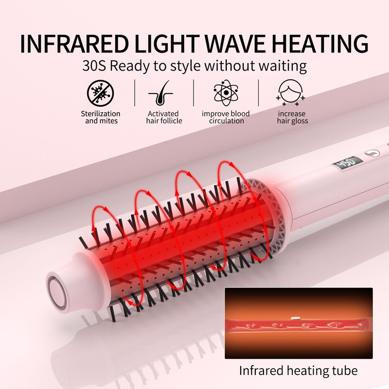 K&K 1.5 Inch Red Light Therapy Infrared Bounce Brush, Heated