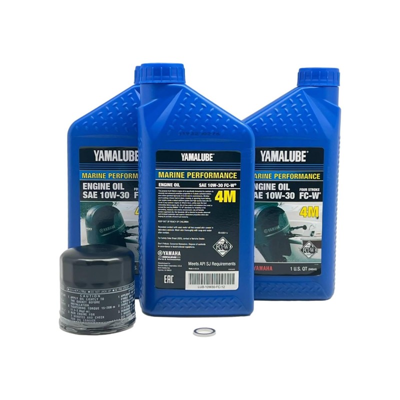 Yamaha Yamalube F30-F70 10W30 Oil Change Kit, #LUB-MRNSM-KT-10
