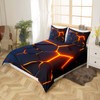 Honeycomb Bedding Set Red Black Fire Hexagonal Comforter Cover for