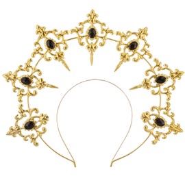 1 PCS Goddess Wire Headband for Women, Gothic Boho Hair Accessory, Baroque Bridal Headpiece with Sparkling Rhinestones and Crystal Accents, Victorian Hair Crown for Wedding Festival Photo Prop