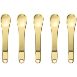 Cuchara Cosmética Mini Dorada de Aleación de Zinc, 5 Piezas Crema de Ojos y Facial, Formato Compacto y Portátil, Uso Multipropósito, Fácil de Manejar
