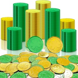 Catephe 120 Pcs St. Patrick's Day Decorations Gold Green Coins