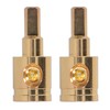 2pcs 0GA Wire Reducer Terminal Connector Pure Copper Gold Plated