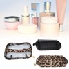 3pcs Makeup Bag Set Leopard Print Large Capacity Portable Waterproof