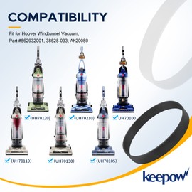 KEEPOW Replacement Belts for Hoover Vacuum Elite Rewind Plus UH71200, UH71012, UH71013, UH71003, UH71011, UH71009, UH72003, UH72011, Replace Part 562932001 (2 Pack)