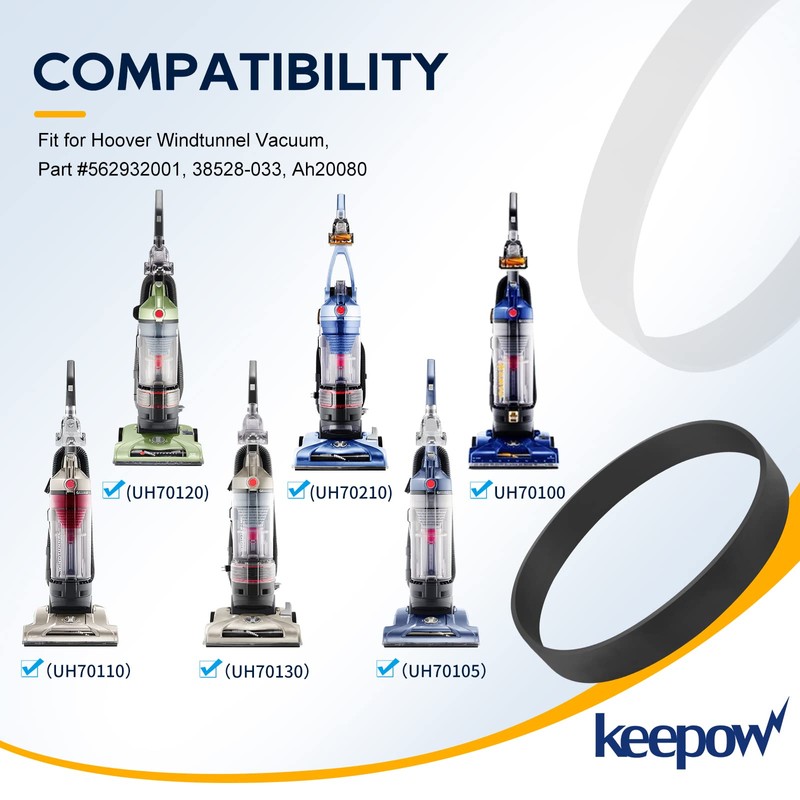 KEEPOW Replacement Belts for Hoover Vacuum Elite Rewind Plus UH71200,