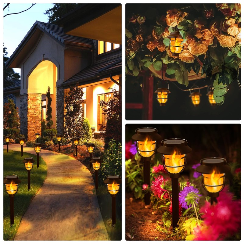 10 Pack Solar Pathway Lights Outdoor - Bright Solar Powered