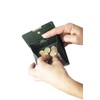 Small Leather Boxed Style wallet with large coin compartment LEAS,