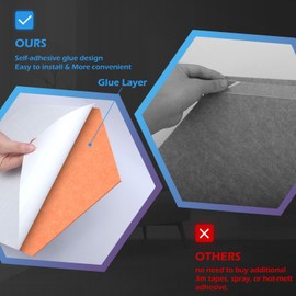 DEKIRU 12 Pack Self adhesive Hexagon Acoustic Panels Sound Proof Foam Panels, 14 X 13 X 0.14 Inches Soundproof Wall Panels For Office Ceiling &Door (Orange)