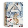 QLMX Christmas Winter Rabbit Spiral Notebook, Bunny Notebook Gifts for