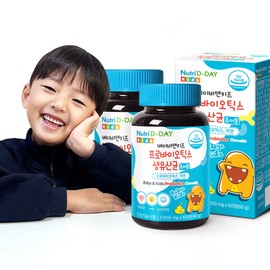 Nutri D Day Baby&Kids Probiotics Live Lactobacillus Zinc 60 tablets x 2 bottles (total 4 months supply) / 뉴트리디데이 베이비앤키즈 프로바이오틱스 생유산균 아연 60정 x 2병 (총4개월분)