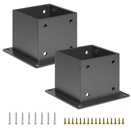 Kinchoix 2pc 4x4'' Pergola Post Base Heavy Duty Post Anchors Wood Post Support Kit for 4"x 4" (Actual 3.5 X 3.5 inch) DIY Wood Lumber Pergola Gazebo Deck Railing Kit Hardware
