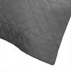 LUXTON Pack of 2 Quilted European Pillowcase Charcoal Grey 65x65