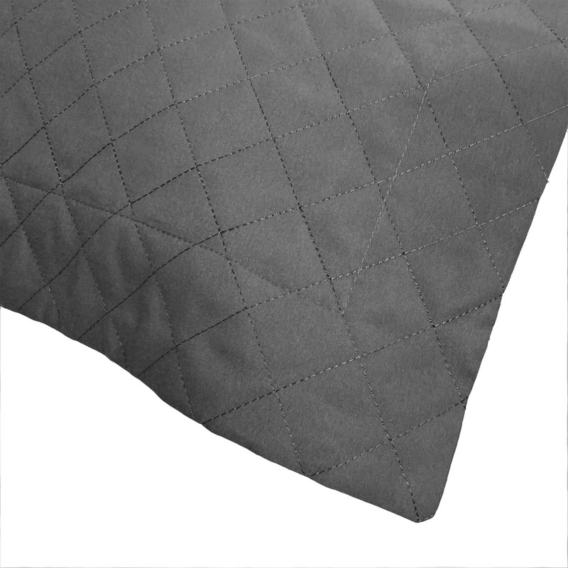 LUXTON Pack of 2 Quilted European Pillowcase Charcoal Grey 65x65