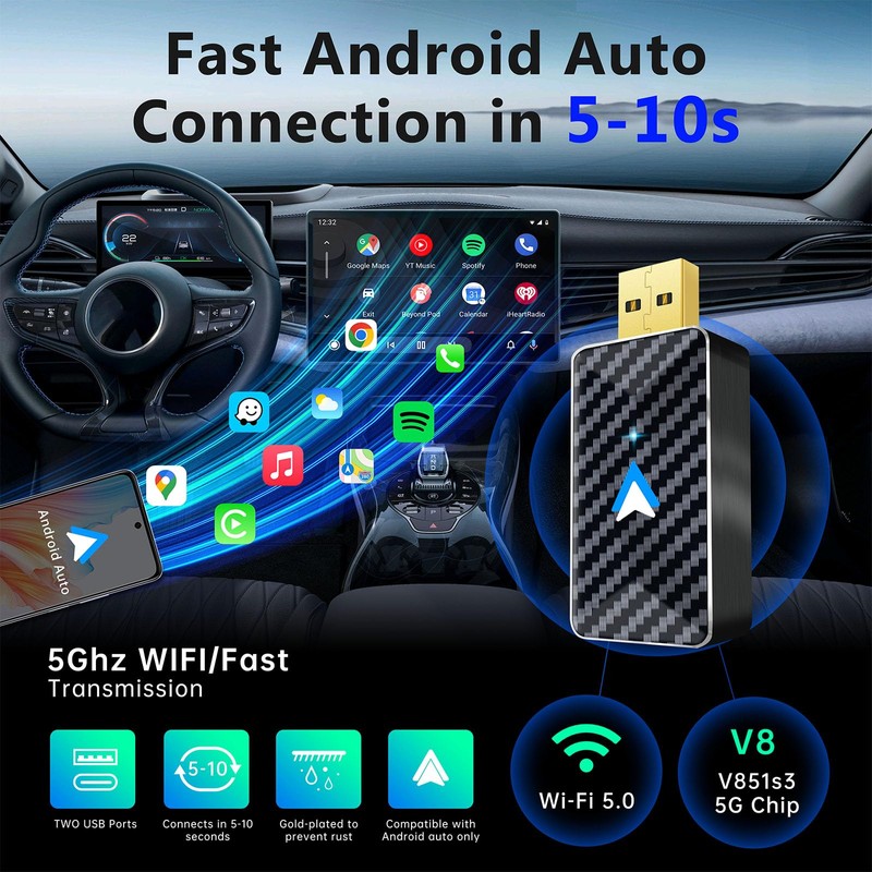 Android Car Wireless Adapter, Convert Wired Android Car to Wireless,