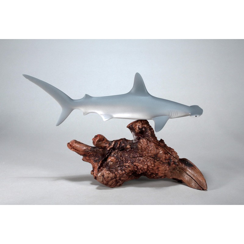 Hammerhead Shark Sculpture by John Perry Airbrushed 12 in long