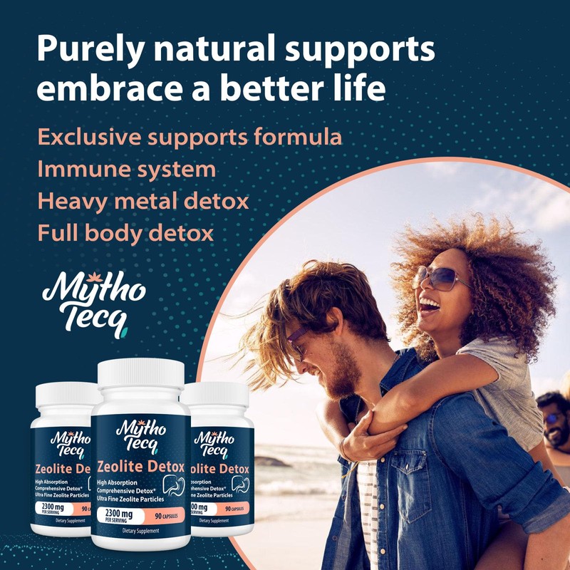 2300 MG Zeolite Detox Capsules - Activated Charcoal & Bentonite