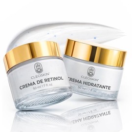 CLEOSKIN Kit Da y Noche Crema cido Hialurnico  Crema Retinol 0.3 - Tratamiento Antiedad 24h Hidratacin y Renovacin Celular, 2 x 50ml                  