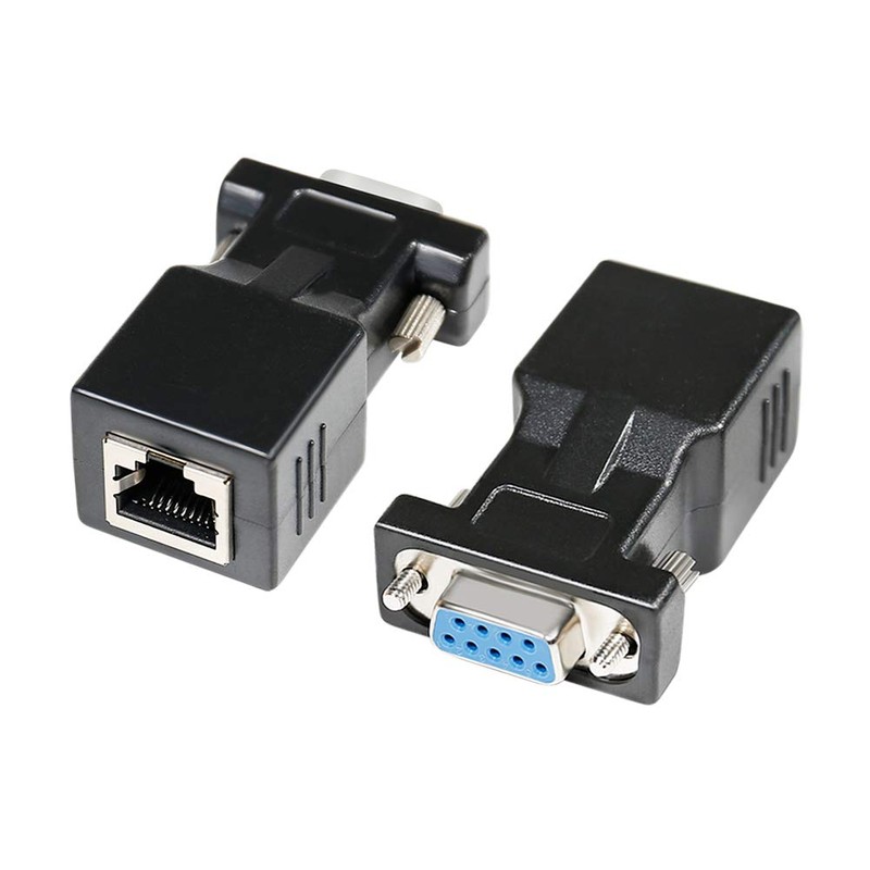 DTECH 2 Pack RS232 RJ45 Converter Serial Adapter DB9 D-Sub