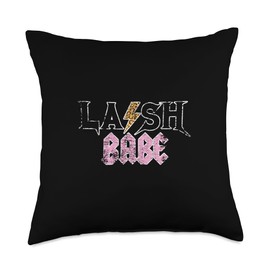 Vintage Lash Babe Lash Artist Eyelash Lash Tech Lash Throw Pillow