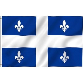 TTRNNHM Double-sided three-layer Québec Flag 2x3 FT,Canada Québec Flag with Two Brass Grommets Polyester Fiber Bright- Color Fade Resistant , Travel Beach Yards Retirement Gifts for Friends,Indoor and Outdoor Flags (2x3 3ply)