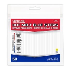 BAZIC Hot Glue Gun Sticks Mini 3.9" x 0.27", Clear Dual Temp All Purpose Hot Melt Glue Stick, Crafts Scrapbooks Quick Repair Home Improvement (50/Pack), 12-Packs