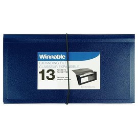Winnable Expanding File, Check/Voucher Size, 5" x 10", 13 Pockets, Dark Blue