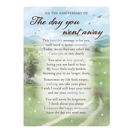 Graveside Memorial Card Plastic coated and Waterproof - The Day you Went Away 0967