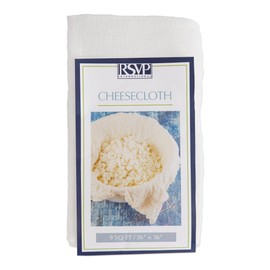 RSVP International Large Unbleached Fine Cheesecloth, All-Natural, Lint Free Cotton, Kitchen Cheese Cloth for Cooking, Turkey Basting, Straining, Cheese Making, Bouquet Garni, 36x36-inch, Natural