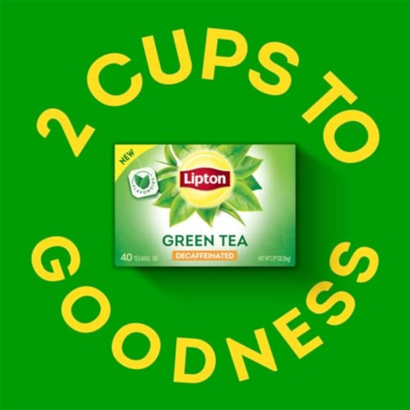 Lipton Decaf Green Tea Bags, Unsweetened Iced or Hot Tea