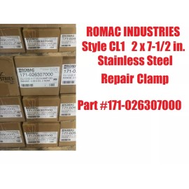 Romac Industries One Romac Style CL1  2" x 7"-1/2 in. Stainless Steel Repair Clamp 171-026307000