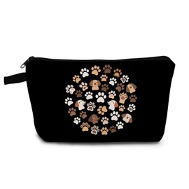 YULUENZE Paw Pattern Makeup Bag Cute Small Organizer Bag with Zipper Paw Pattern Cosmetic Bag Aesthetic Birthday Present for Women Friends -4