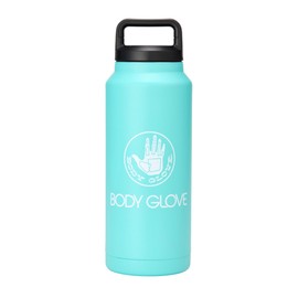 BODY GLOVE 34oz Insulated Stainless Steel Water Bottle, 1L Thermal Flask with Easy Cary Handle for Sports, Work, School (TURQUOISE/34oz)