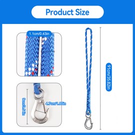 Swing Attachment Rope with Swing Hook, 100 cm Swing Tree Attachment Rope, Swing Suspension for Wooden Beams, Hammock Suspension Strap for Outdoor Tree Swing, Hammock, 1000 kg/11 mm