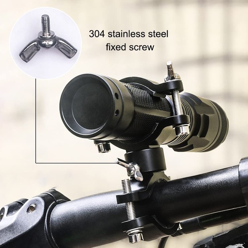 MiOYOOW Bike Flashlight Bracket, Bicycle Front Torch Clip with Soft