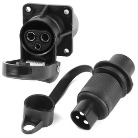 AGRISHOP 12 V 3 Pin Tractor Plug Socket,3Pin Tractor Plug,3Pin Socket Plug for Tractor, 3Pin Tractor Socket Wiring Connector Adapter For Agricultural Machines Trailer Truck Van Towbar Towing