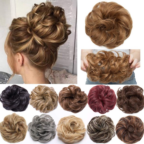 Hair Bun Extensions Messy Curly Wavy Hair Scrunchies Hairpieces Synthetic