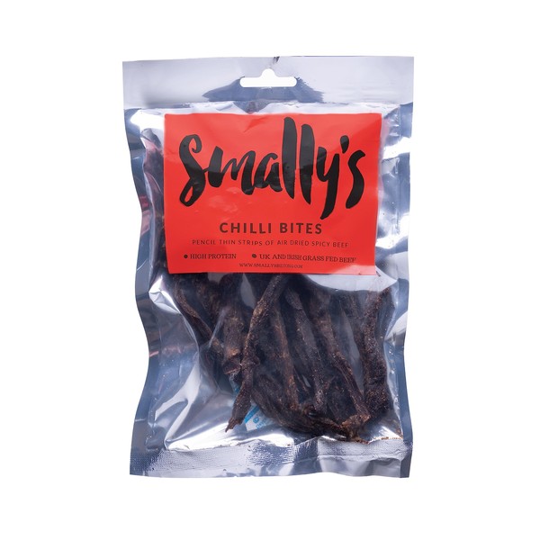 Smally's Biltong Chilli Bites - High Protein Beef Snack, Ready to Eat, Low Fat, No Artificial Colours or Flavours - 200g