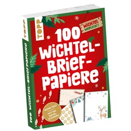100 Secret Santa Letter Papers, 100 Secret Santa Writing Papers in 25 Designs and Envelope for Folding on the Back, with 100 Seal Stickers and Short Instructions