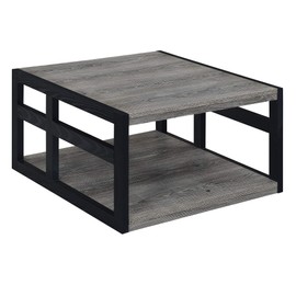Convenience Concepts Monterey Square Coffee Table, Weathered Gray / Black