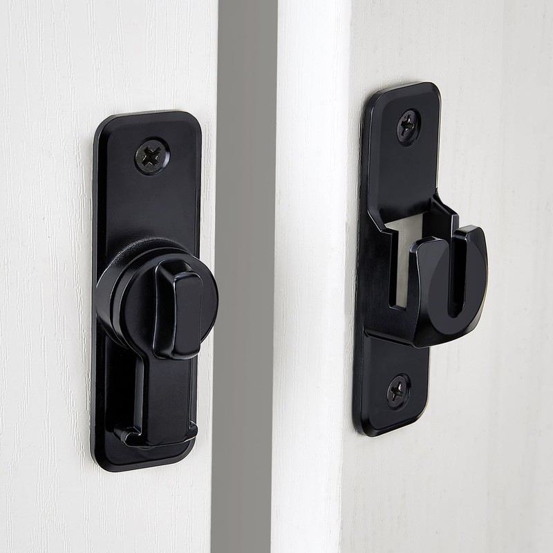INIRET 4 Packs Black Enhanced Security Flip Latch Lock -