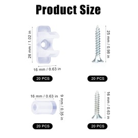 False Drawer Front Clips, 20 Pairs False Front Cabinet Drawer Clips with Reinforced Screws False Front Cabinet Clips Kitchen Cabinet Doors Replacement for Cabinet Sink Drawer