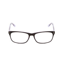 Calabria Ernest 4684 Cat-Eye Blue Light Blocking Reading Glasses +0.00 Black White Clear Crystal Triple Layered Men Women