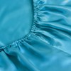 ROOEE Satin Silk Fitted Sheet with Pillowcase Set Breathable Soft
